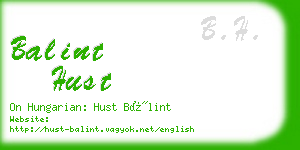 balint hust business card